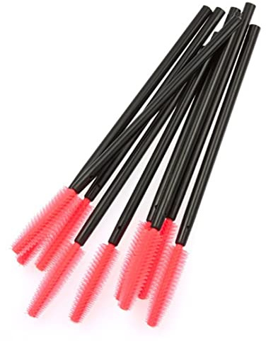 50 st/pack engångs silikon ögonfransborste mascara stavar applikator ögonbryn borste ögonfransförlängning tillbehör sminkverktyg (tornform)