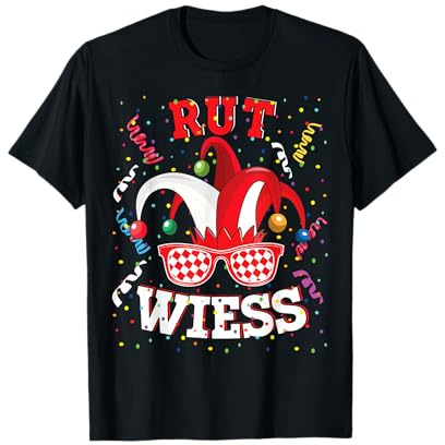 Köln Rut und Wiess Rot Weiss Karneval Outfit Kölsch Kostüm T-Shirt