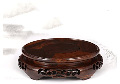AERTSDFGT Vase Bonsaï Rotatif Pot De Fleur Étrange Pierre Base Plateau Rack en Bois Vase Statue De Bouddha Fish Tank Décoration Base Support en Bois Massif Base du Présentoir(XXL)