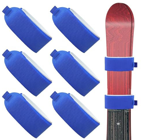 Wegiwuca 6 x Winter-Ski-Gurt-Verschlüsse, Bandschoner, Pad, verstellbare Ski-Wickelbänder, Skibänder für Familien, Winterurlaub