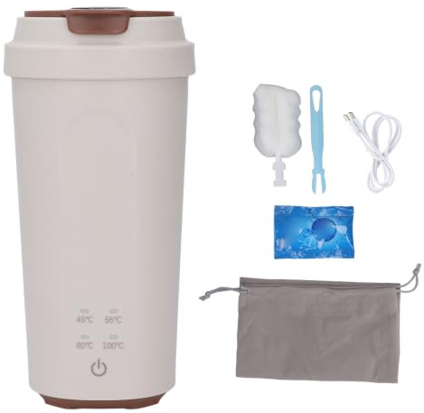Bollitore da Viaggio, 500 Ml di Bollitore Elettrico Portatile Intelligente Caldaia Piccola Caldaia Ricaricabile in Acciaio Inossidabile Caldaia Calda Calda