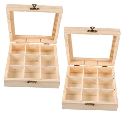 Alipis 2 Pezzi scatola per bustine di tè portabustine del te Porta del tè primo vano magazzinaggio Porta della borsa da tè organizzatore di tè Forniture per la casa Bicchiere Khaki