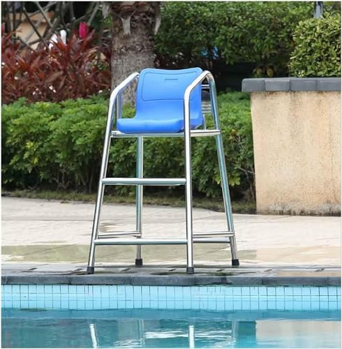 JYHHGDS Échelle de Piscine surélevée, Tabouret Haut, chaises de Sauveteur, Hauteur 120 cm, 150 cm, 180 cm, en Acier Inoxydable, pour Piscine, Parc, hôtel, Plage (H 120 cm/47,2 Pouces/3,9 Pieds)