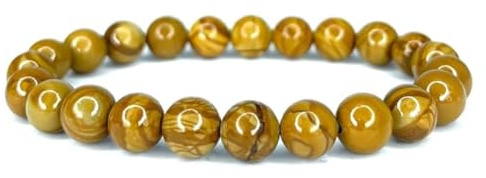 Felicidade Bracelet en Jaspe Bois Naturel – Pierres 8MM – Protection, Stabilité & Équilibre – Bijou Énergétique Mixte pour Femme & Homme – Lithothérapie, Méditation & Cadeau Bien-Être