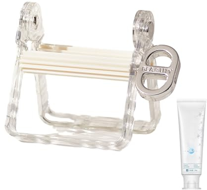 Toothpaste Tube Squeezer, Tube Squeezer Rollers, No Drilling Rolling Tube Toothpaste Dispenser, Squeeze Tool No Waste for Toothpastes Hand Cream Makeup Remover, Toothpastes Wringer Cleanser Presser