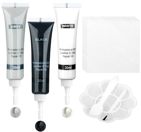 3Pcs Leather Repair Filler, Leather and Vinyl Repair Kit for Restorer of Your Furniture,Car Seats Sofa Jacket Purse Belt Shoes Genuine, Filling Holes, Scuffs, Scratches, Cracking