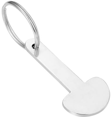 Hrlace 4 stycken kundvagnslösare av metall avtagbar kundvagnschip rostfritt stål kundvagn nyckelring metall kundvagnschip med nyckelring för kundvagnen öppen 3#