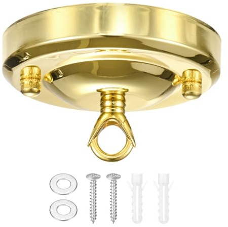 M METERXITY Light Canopy Kit 4.3in Ceiling Light Cover Plate Bright Gold | for Chandelier Fixture, Ceiling Hooks Cover Plate