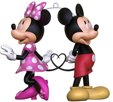 Hallmark Adorno Colgante de Disney, diseño de corazón de Minnie y Mickey Mouse