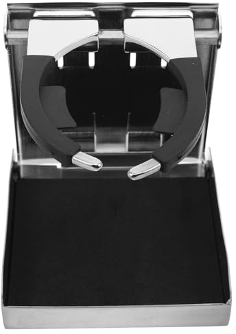 BIUDECO Portavasos Plegable Ajustable para Autocaravanas y Barcos Soporte de Acero Inoxidable Antideslizante Base Compacta para Vasos Pequeños Tornillos Adecuado para Caravanas y