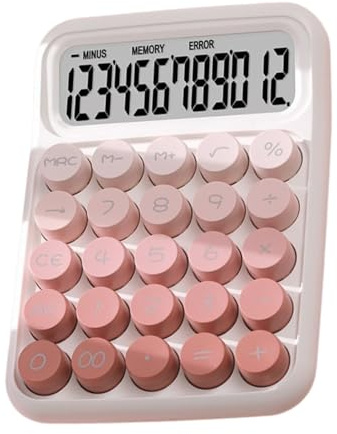 Calculadora para niños, Pantalla Grande mecánica de Abdominales, Solar y batería, botón Grande, Antideslizante, calculadora mecánica de Escritorio para oficinas, hogar, Escuela, Ideal para