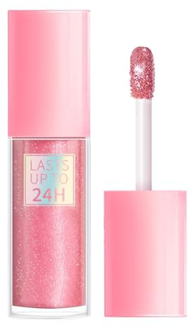Brillo de labios con purpurina – Brillo hidratante para labios, lápiz labial líquido brillante portátil, suministros de maquillaje nutritivos para mejorar, bálsamo hidratante | Perfecto para mujeres,