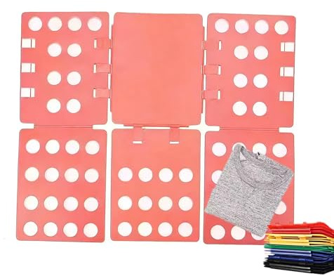 Folding Board for Clothes, Adjustable Shirt Folder Organizer, Gray, Adjustable T-Shirt Folding Board | Blue Plastic Clothing Organizer with Fold Guides | Laundry & Closet Storage Solution (RED)