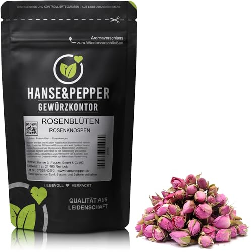 250g Rosenblüten - Rosenknospen ganz Rosen Blüten Knospen getrocknet Rosentee