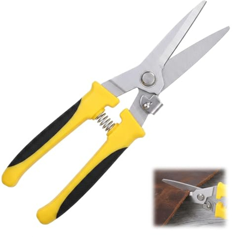 Heavy Duty Aviation Tin Snips 8 Inch Straight Cut Metal Cutter with Stainless Steel Blades & Ergonomic TPR Grips for Cutting Sheet Metal, Cardboard, Wire and DIY Projects