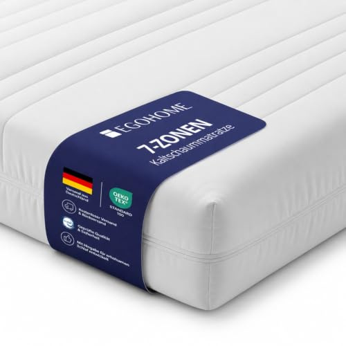 EGOHOME Matratze 90x200 cm | 7-Zonen Kaltschaummatratze, H3 mittelfest