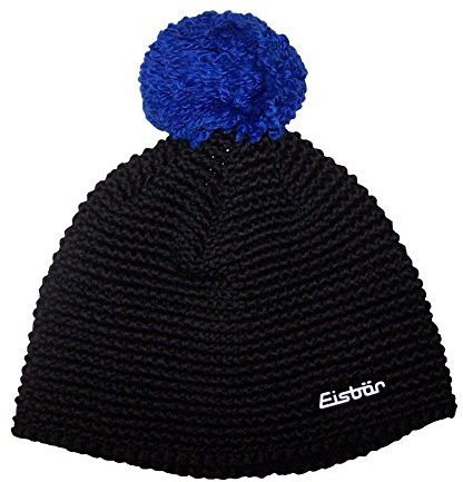 Eisbär Mütze Jamie Pompon, schwarz-blitzblau, One Size, 30190