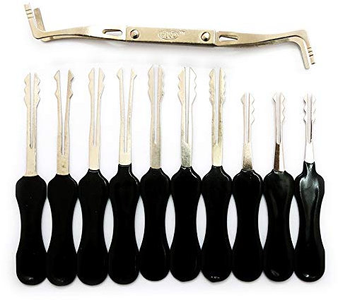 Loboo Idea GOSO 10pcs Outils de Verrouillage de Verrouillage latéral Double et 1 Outil de Tension de Style Y à Deux têtes, kit de serrurier pour serrurier pour débutant et Pro serrurier