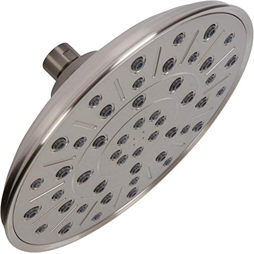 Aqua Elegante Rainfall Shower Head - 8 Inch Large Overhead Rain Showerhead With Self-Clean Nozzles, High Flow, Easy Install, Adjustable Brass Ball Joint - 2.5 GPM - Brushed Nickel