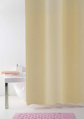 Atofficina Tenda Resistente Impermeabile igienica e antimuffa per Doccia e Vasca da Bagno Stile Tevere in PVC Made in Italy (Beige, 180x200cm)