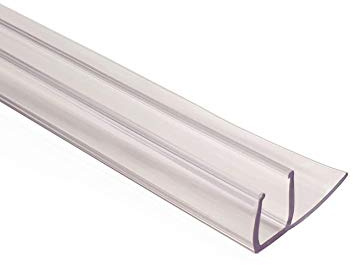 KRISTHAL Schiebetürdichtung hochtransparent (Überlappungsdichtung) aus Polycarboat, senkrecht mit 90°-Lippe, Duschdichtung für 6 mm Glas, Dichtlippe mit 200 cm Länge - Art.Nr. S004-fin15.6.200