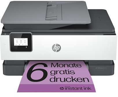 HP OfficeJet 8012e Multifunktionsdrucker, A4, Drucker, Scanner, Kopierer, WLAN, Duplex, ePrint, Airprint, mit 6 Probemonaten Instant Ink Inklusive Basalt, 18 Seiten/Min