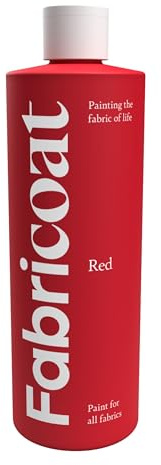 Fabricoat Stofffarbe – Wiederherstellen oder Ändern der Farbe jedes Stoffes – direkt auf den Stoff malen – verwandeln Sie alles – Sofas, Lampenschirme, Autoinnenräume (500 ml, Rot)