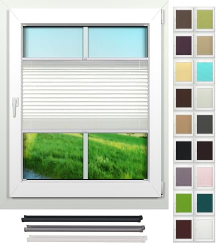 tilldekor ® Plissee auf Maß - individuell konfigurierbar für die Montage in dem Fensterrahmen oder Klemmfix ohne Bohren (Uni, Höhe 30-129 cm)