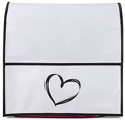 kwmobile Cover Compatible with KitchenAid 4,3-4,8 litre - Cover with Design - Brushed Heart Black/White