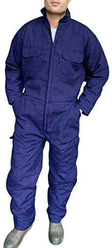 Mens Thermal Winter Quilted Coveralls Boilersuit Padded Overalls (Small)