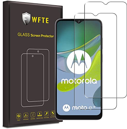 WFTE [2 Stück Schutzfolie für Motorola Moto E13 Panzerglas Glasfolie 9H Härte, Anti-Kratzen, Anti-Bläschen Displayschutzfolien Panzer Schutz Glas für Motorola E13
