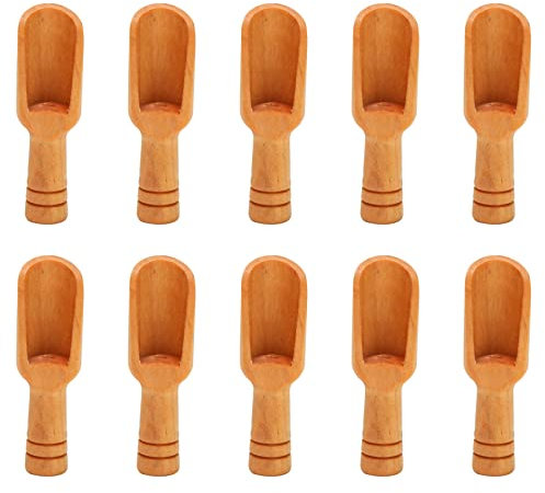 Wresetly Lot de 10 mini cuillères en bois pour sel, sucre, café