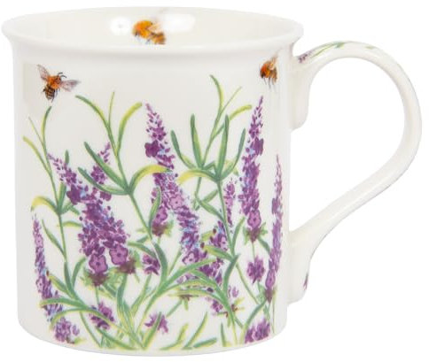 Lesser & Pavey British Designed Coffee Mug | Ceramic Coffee Mugs for Home or Work | Large Mugs for Hot Drinks | Bee Tanical Lavender Tea and Coffee Cups - Sarah Boddy