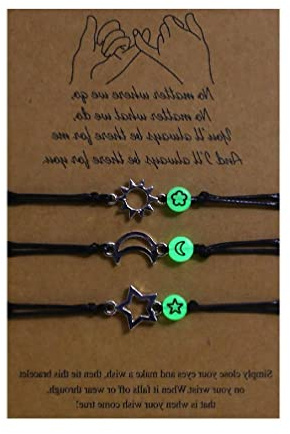 Star Moon Sun Freundschaftsarmbänder Leuchtende Perlen Armbänder Gewebte Seil Strand Armbänder für Frauen Mädchen Teenager