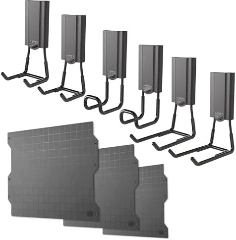 Gator Magnetics Wall Storage & Organization Kit – Includes (3) 16.75 x 12 Steel Wall Panels, (6) 25 lb Magnetic Hooks (2 Open 2.5, 2 Closed 2.5, 2 Open 4), and Edge Caps – Garage & Home Organizer