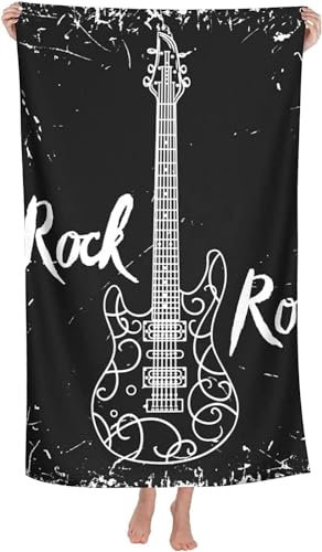 okoikfc 3D Strandtuch 90x180 cm Gitarre Badetuch Groß Gitarre Microfaser Handtücher Weich Schnell Trocknen Strandhandtuch Herren Frauen Badetücher, Strandtücher Strandlaken Handtuch A1152