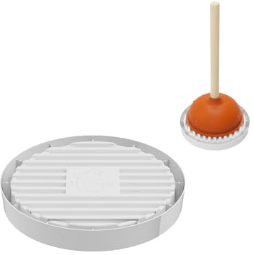 Dealsgogo Solo supporto per stantuffo per WC, vassoio per stantuffo (bianco) – Tappetino per stantuffo per WC – Porta stantuffo cattura le gocce – Stantuffo per riporre l'acqua dallo stantuffo e si
