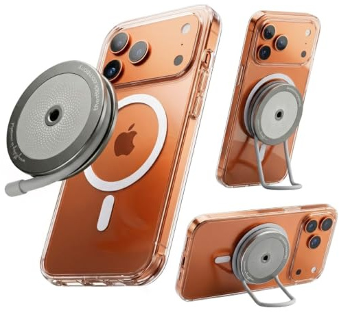 IMStick.PRO Multi-Functional Magnetic Phone Holder Fit for MagSafe Accessories, Cell Phone Stand Grip for iPhone 12-17, Phone Mount for Bike, Gym, Golf Cart, Airplane, Stroller (Silver) | iPhone 12–17 Compatible, Bike, Gym, Golf Cart, Airplane & Stroller Ready, Multi-Surface Attachment, Hands-Free Grip