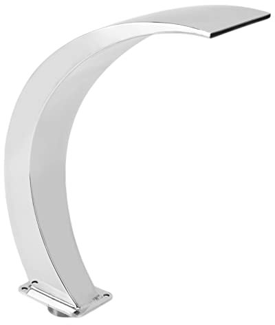 HWGING Fontana a cascata per piscina, con filettatura interna G1, in acciaio inox 304, design arrotondato, curvo, fontana per parco giochi