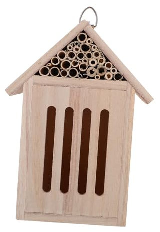 HAPINARY Natürliche Holz-insektenhotel Für Garten Bienen Und Schmetterlingshaus Holz-insektenhaus Für Kinderbeobachtungen Lebensraum Für Nützlinge Wie Marienkäfer Und