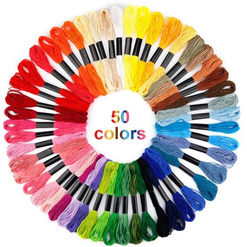 ZKGYUS Kit 144 matasse di fili perditi 50 colori filo da ricamo ricamo filo da cucire per ricamo punto croce maglia braccialetti brasiliani filo da cucire strumenti accessori