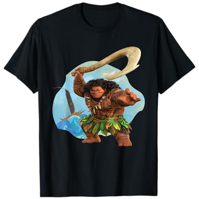 Disney Moana 2 Action Pose Maui with Fish Hook T-Shirt