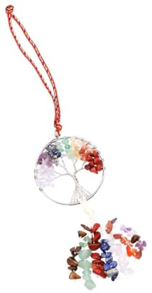 IMIKEYA Ciondolo Albero Della Vita Decorazione Da Parete Albero Della Vita Portachiavi Acchiappasogni Accessorio Per Auto Specchio Dell'auto Appeso Finestra Colorful Acciaio Inossidabile