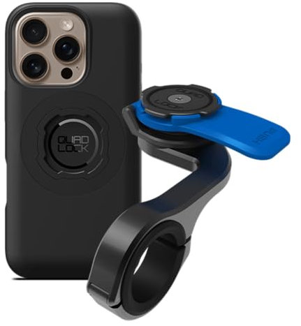 QUAD LOCK Out-Front PRO Fahrrad-Handyhalterung Kit mit iPhone 16 Pro MAG Hülle