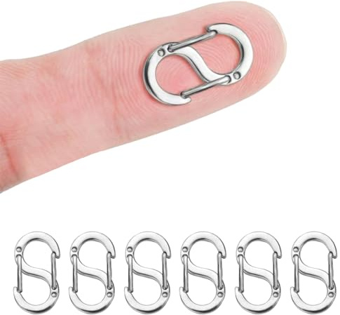 6 Stück Mini Karabiner,Armbander Verschluss,Kettenverschluss Edelstahl,Armband-Verbinder,Halsketten-Armbandverkürzer,für Schultertasche Kette,Halskette,Armband,Schlüsselschnall,Reißverschluss(Silbrig)