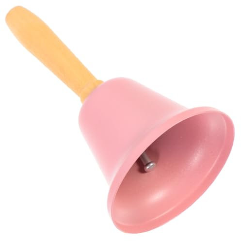 WONLEU Glocken Weihnachten 2 Stück Esstischglocke, Western-Restaurantglocke, Weihnachten, Kinderspielzeug, Dekoration, Holzgriff, Metallglocke, Weihnachtsdekoration, DIY-Bastelzubehör Glocke(Pink)