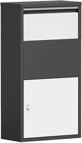 Outdoor Courier Parcel Box Large Metal Mailbox with Lock Drop Box Floor Standing Black Mailbox Posts for Family Villa Home Decoration (Color : 1 Pack)