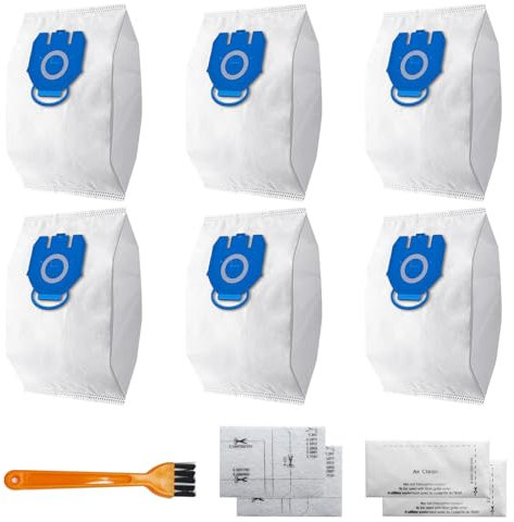 6 Sacchetto Aspirapolvere Compatibile con Miele GN, 3D Efficienza Adatto Compatibile Classic C1, Completo S2/S5/S8/C2/C3, S2000 S5000 S8000 Series Sacchetti per aspirapolvere con 2 Set di Microfiltri