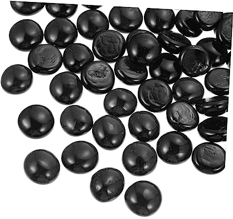 STOBOK Flat Glass Bead Go Chess Set Black Porcelain Stones Fun Educational Toy for Your Little Ones