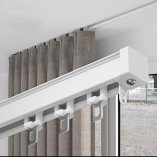 GOFOHIMI Binario per Tende, Binario per Tende da soffitto, binari per Tende Resistenti montati a Parete, Spessore Parete 2,0-2,5 mm, Lega di Alluminio, Scorrimento Flessibile Silenzioso